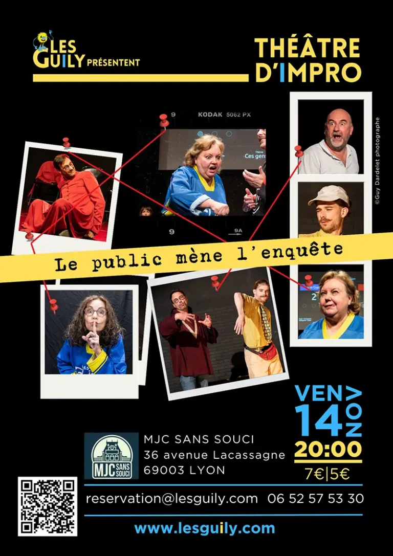 soirée théâtre d'impro avec les guily, mjc sans souci lyon