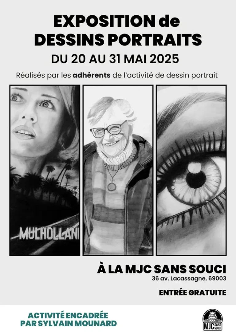 exposition dessin portraits mjc sans souci