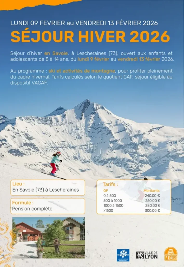 séjoiur montagne 8-14 ans MJC Sans Souci